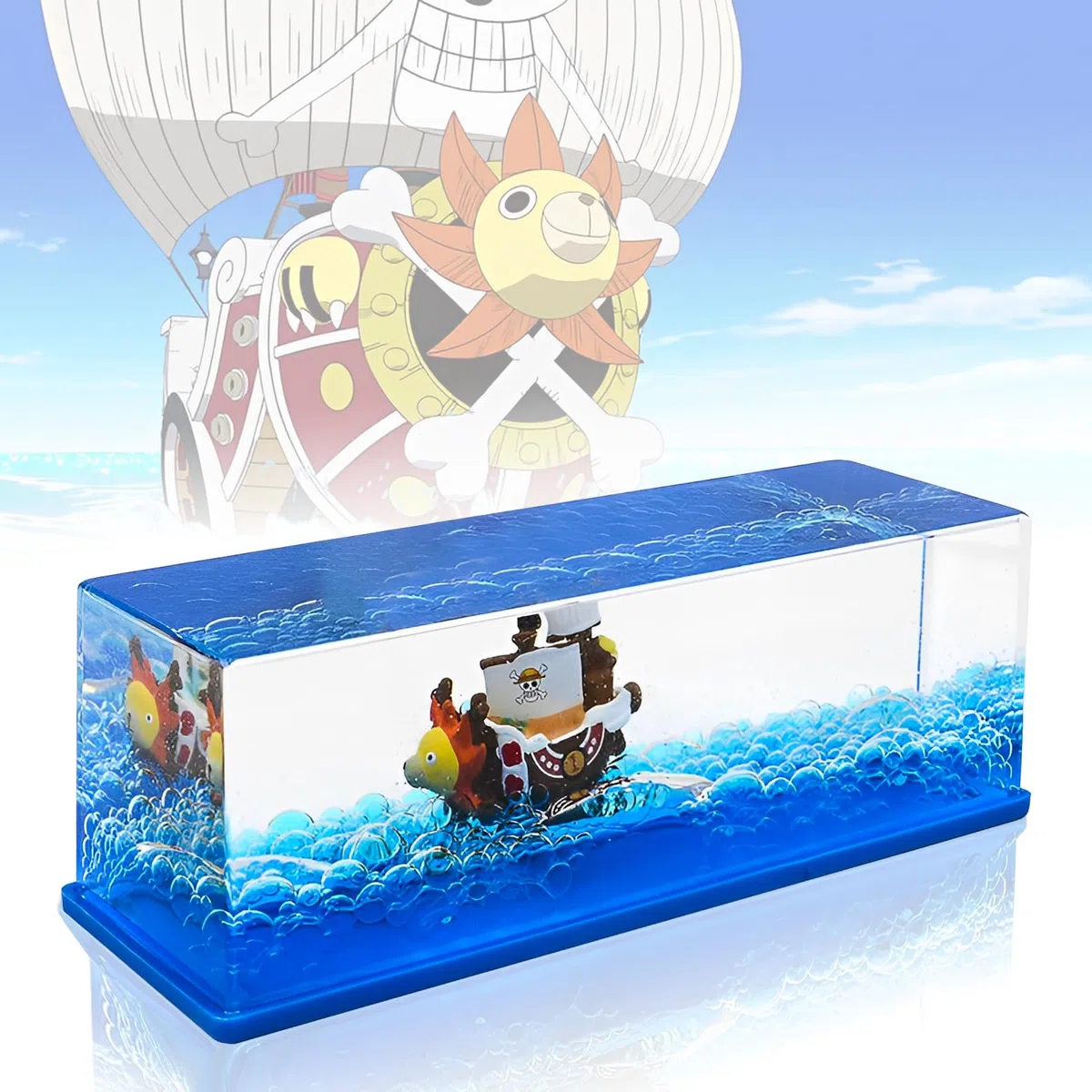 Byhsoep Nave Pirata in Bottiglia, Fluid Drift Flacone Thousand Sunny Cruise Ship Fluid Drift Bottle Scatola Pirate Ship Decoration Ein Nave per Casa Decorazione