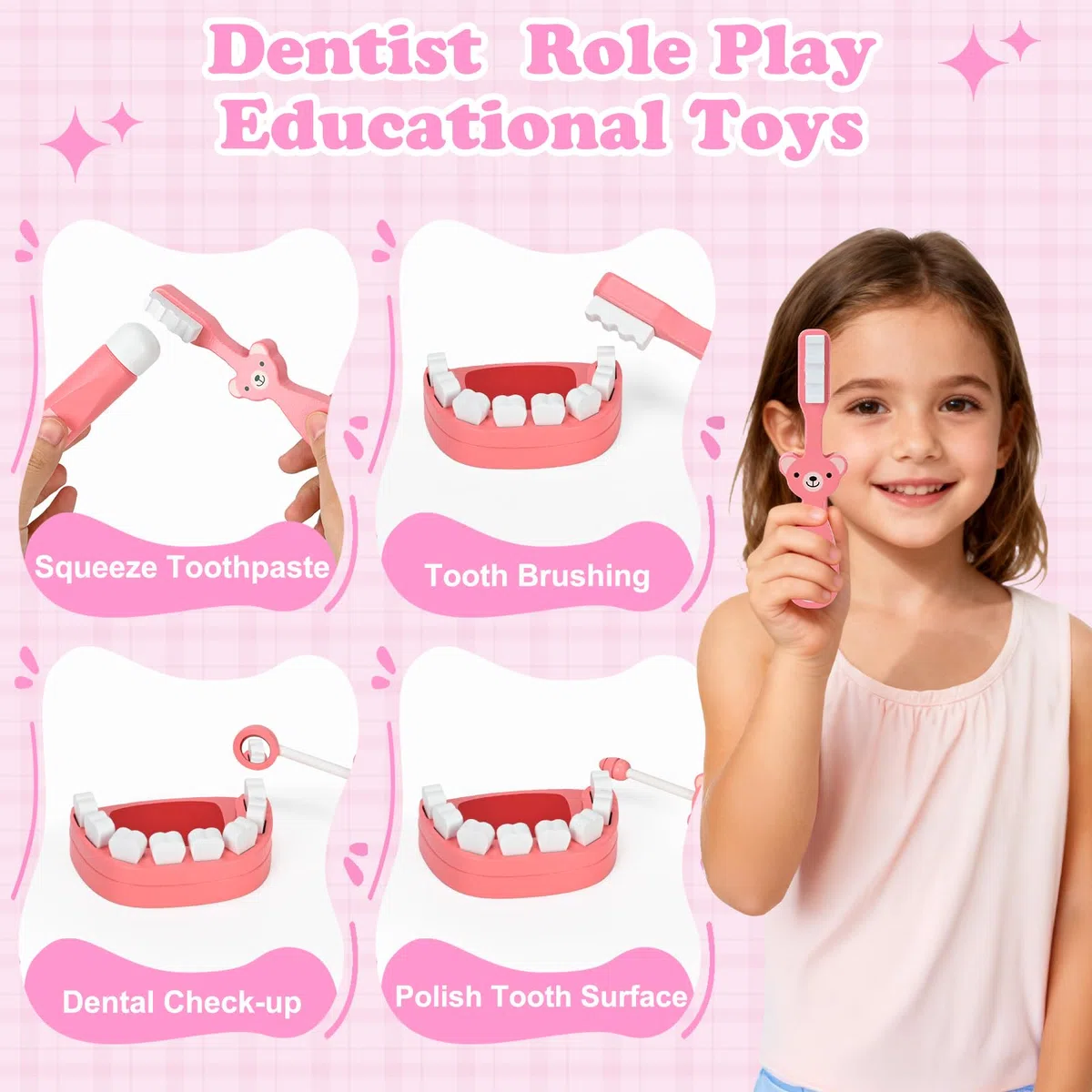 Mactoou Valigetta Dottore Bambini, Kit Dottoressa Bambina, Kit Dentista Gioco di Ruolo per Bambina di 3+ Anni