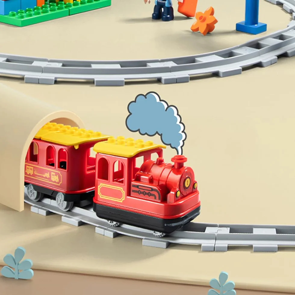 43pz City Set di Binari, Set di Espansione Città Binari, Binari Treno con 28 Binari Curvati, 14 Binari Diritti, 1 Binario Incrociato, Idee Regalo per Ragazzi Ragazze
