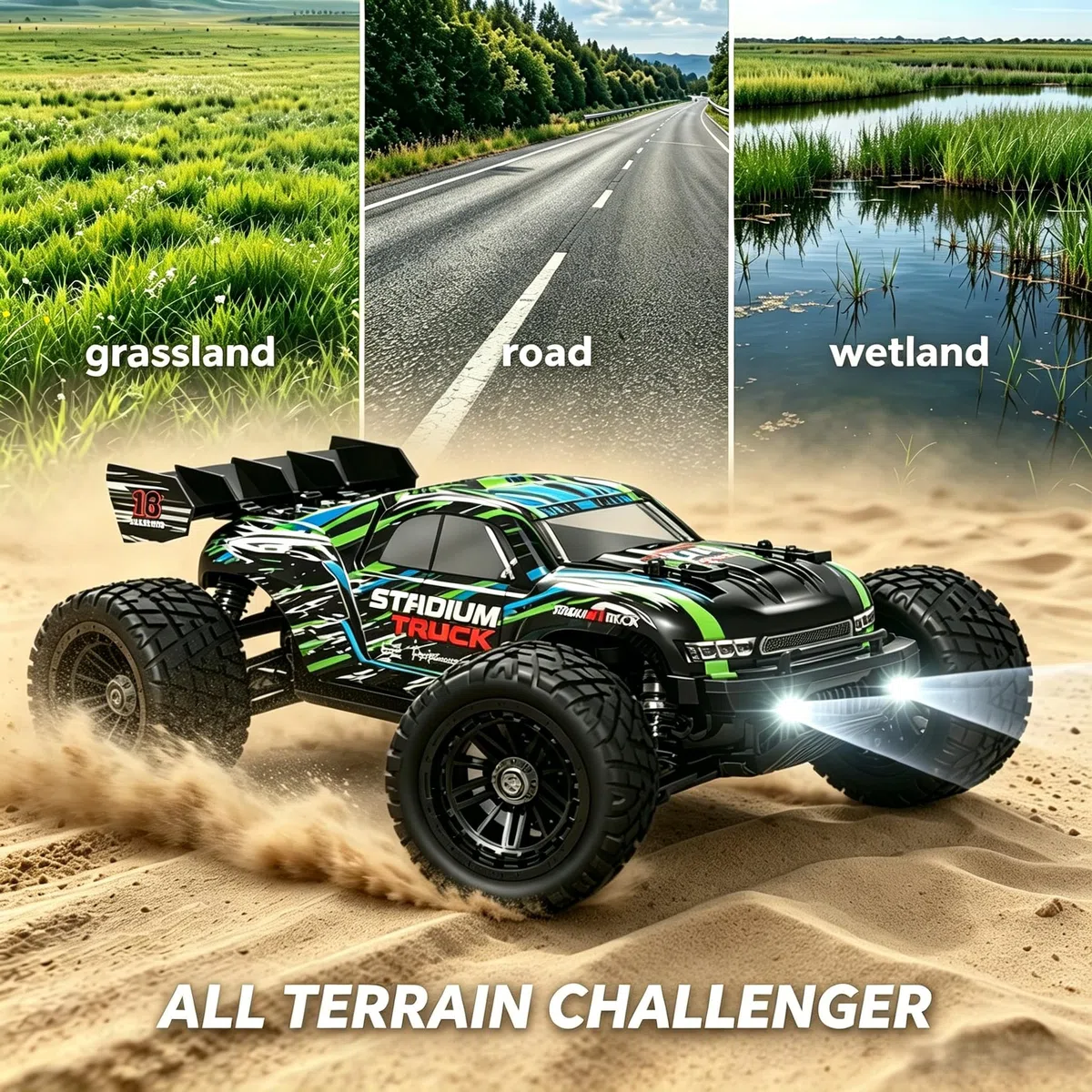 HAIBOXING Auto telecomandata 2,4 GHz 1:18 proporzionale 4WD 36+ km/h Hobby Offroad Monster RC Truck, impermeabile RC Truggy RTR giocattolo fuoristrada