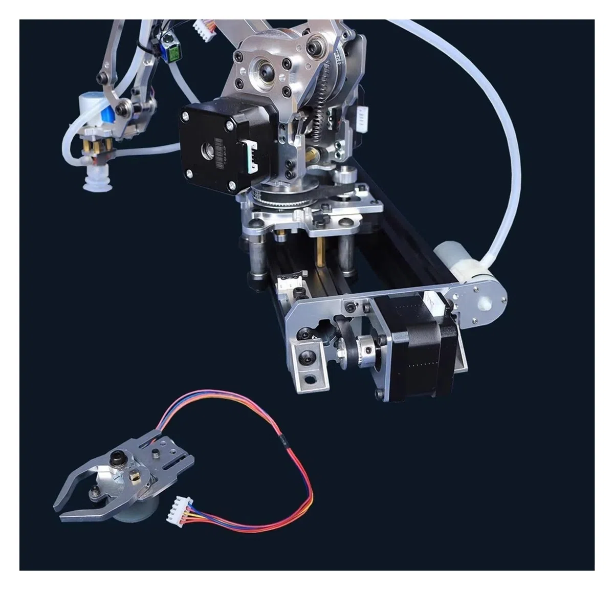 ZERVA Carica 4 braccio robot DOF con ventosa for motore passo-passo Manipolatore interamente in metallo Braccio meccanico Pinza ad artiglio (Size : Robot arm)