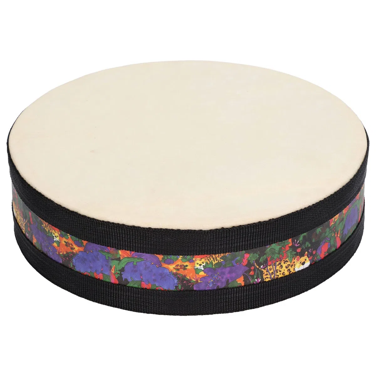 Tamburo a mano, strumento musicale Sea Sound per bambini, design unico effetto onda con sfere in acciaio, cerchio in legno e materiale in pelle di pecora, regalo perfetto per i