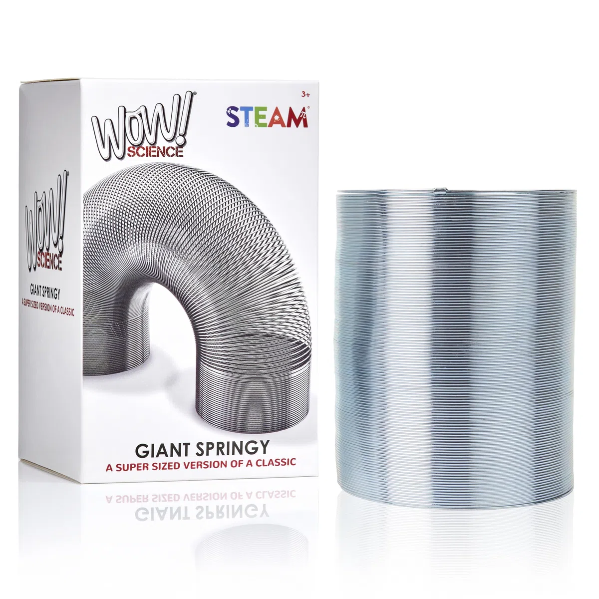 POPULAR SCIENCE Giant Springy Large Metal Coiled Helix Toy, Silver
