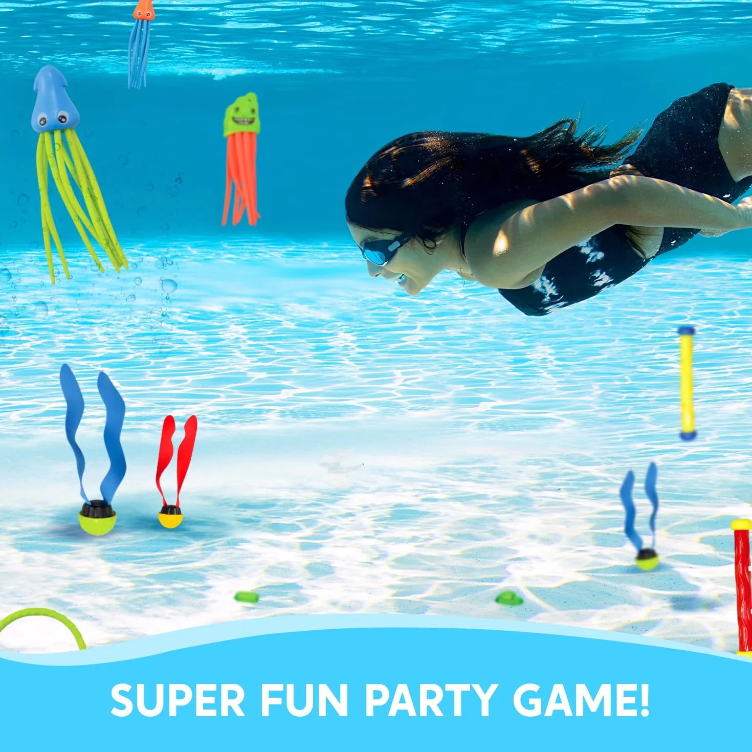 JOYIN 30 Piscina Immersione Giocattoli Giochi Acqua Bambini con Custodia Inclusa 5 Bastoncini da Immersione 6 Anelli da Immersione 5 Tesori dei Pirati 4 Siluri 3 Palline Giocattolo per Immersioni