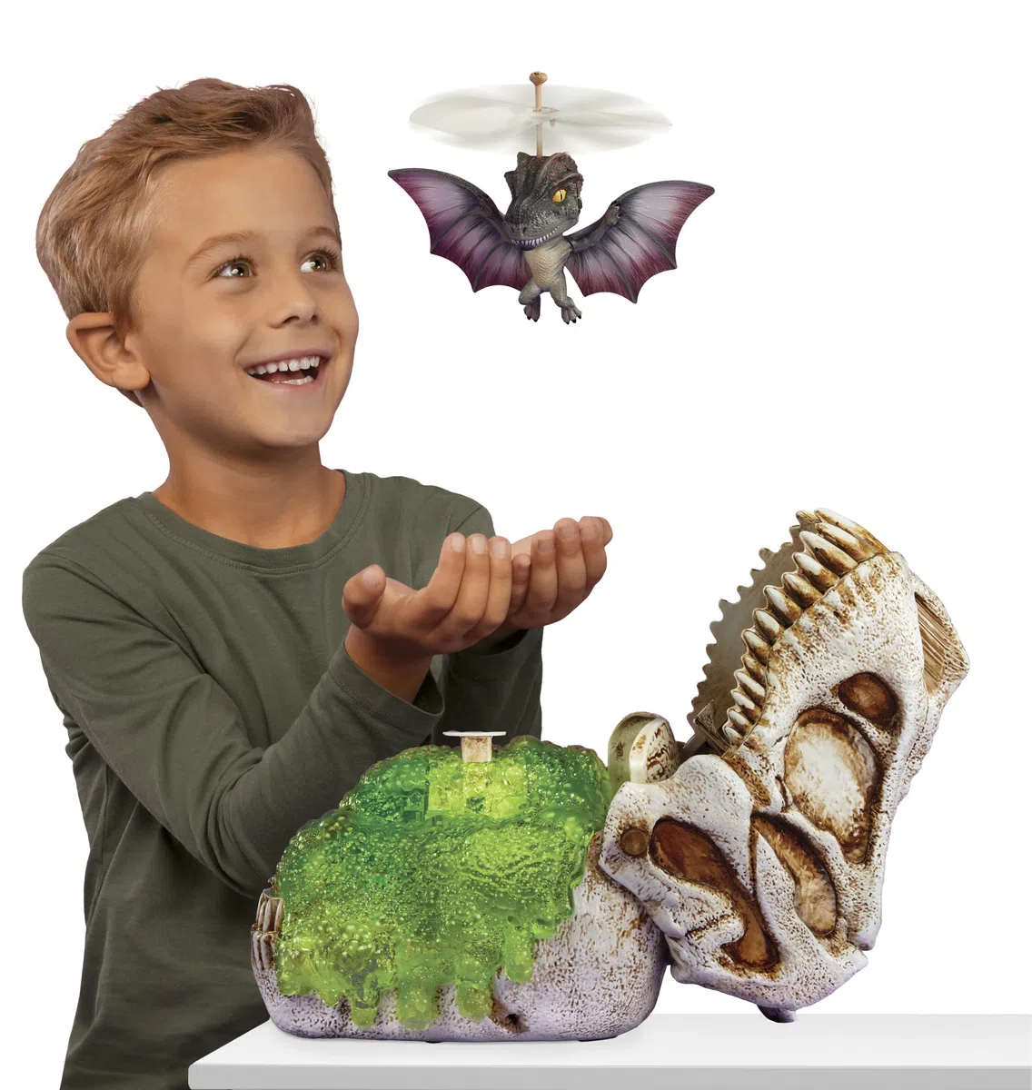 MGA Entertainment Gross-a-Saurus GrossMos Flying Dinosauro Blu - Giocattoli Interattivi con Dinosauri per Bambini e Bambine, Collezionisti. Età 6+