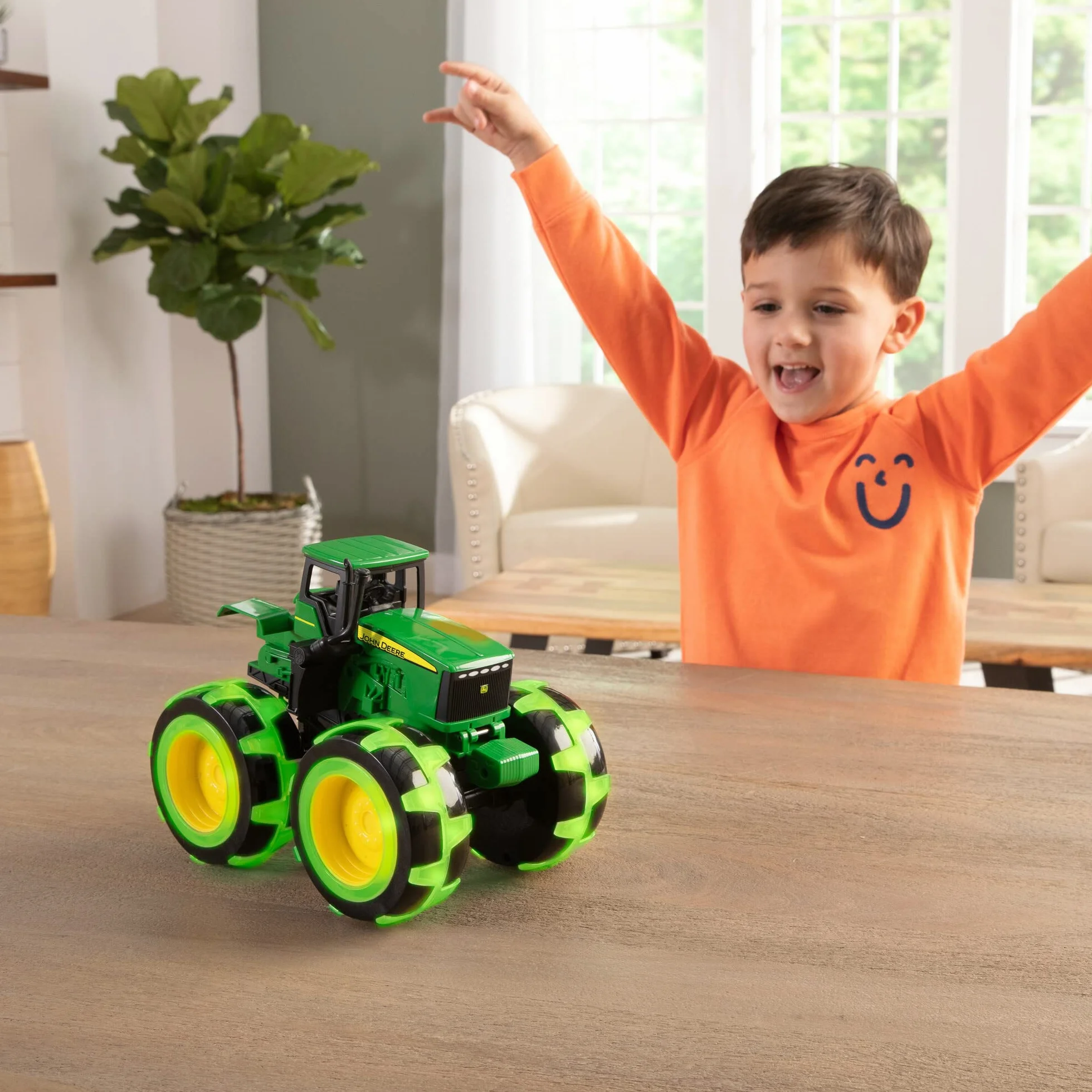 Tomy Lightning Wheels Gator Monster Treads John Deere Ruote Illuminate, Singolo, Multicolore, Standard, 46434