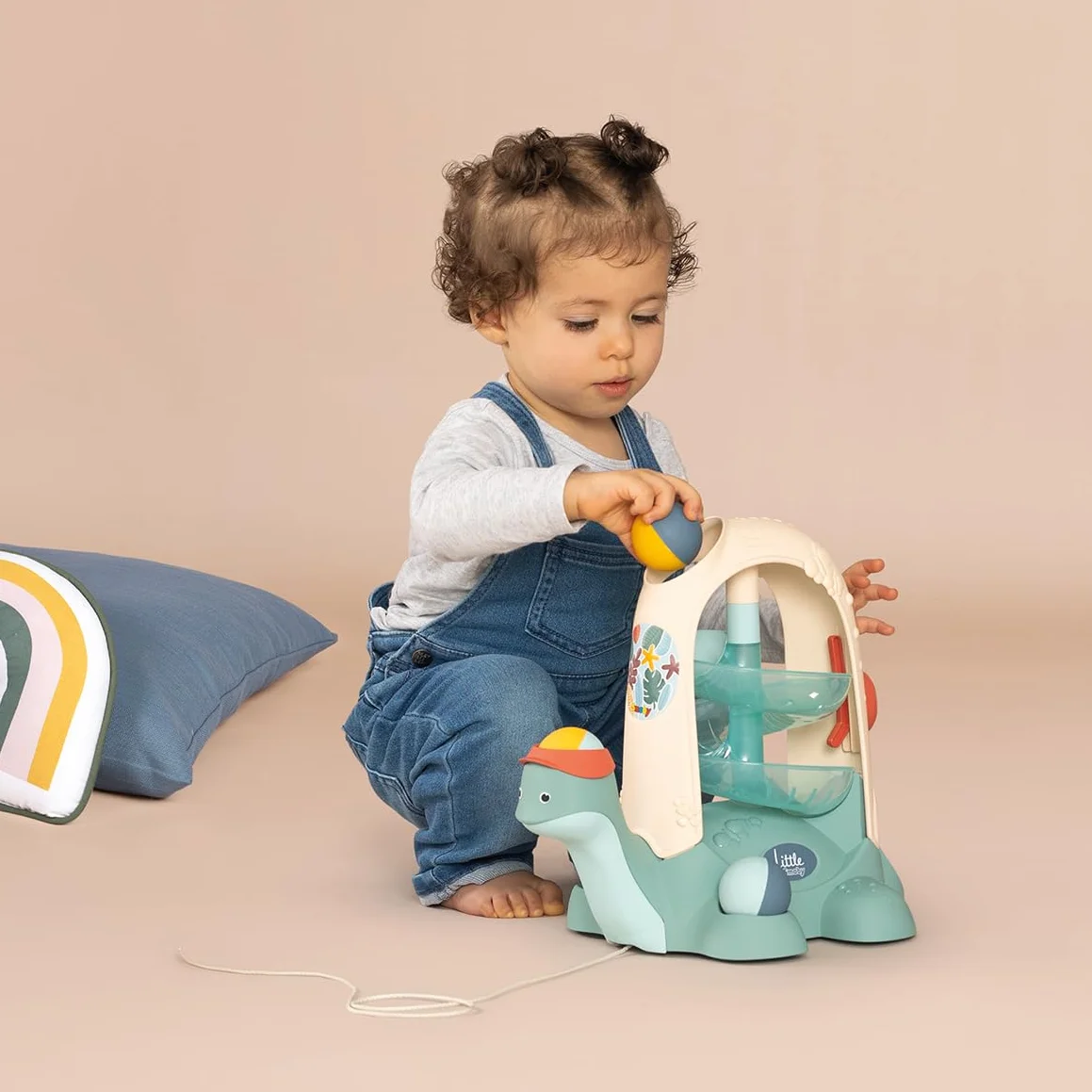 Little Smoby - Tartaruga a Sfera - 2 in 1 - Pista a Sfera, Giocattolo da Trainare - Prima Infanzia - dai 12 Mesi - Prodotto in Francia
