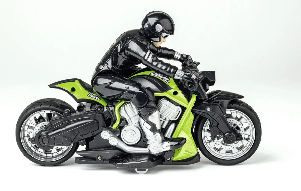 Carson 500404280 RC Devil Bike 100% RTR verde - Moto telecomandata, 50 minuti di guida, moto RC, regalo per bambini