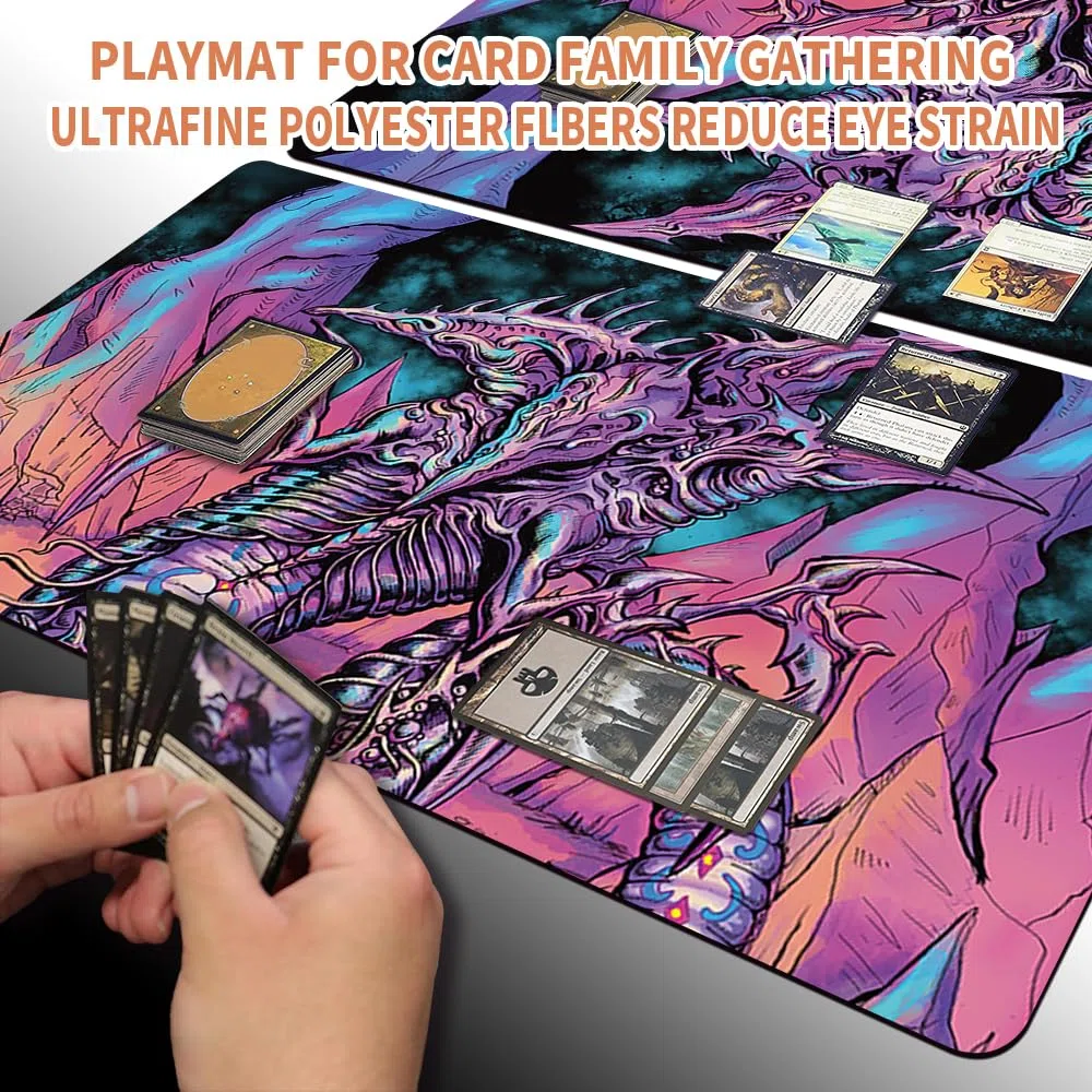 MTG Playmat Size 60 x 35 cm Free Storage Bags Non-Slip Backing Printing, MTG Tappetino da gioco ideale per Card Game Enthusiasts TCG Playmat Mouse Pad (Sliver Overlord)