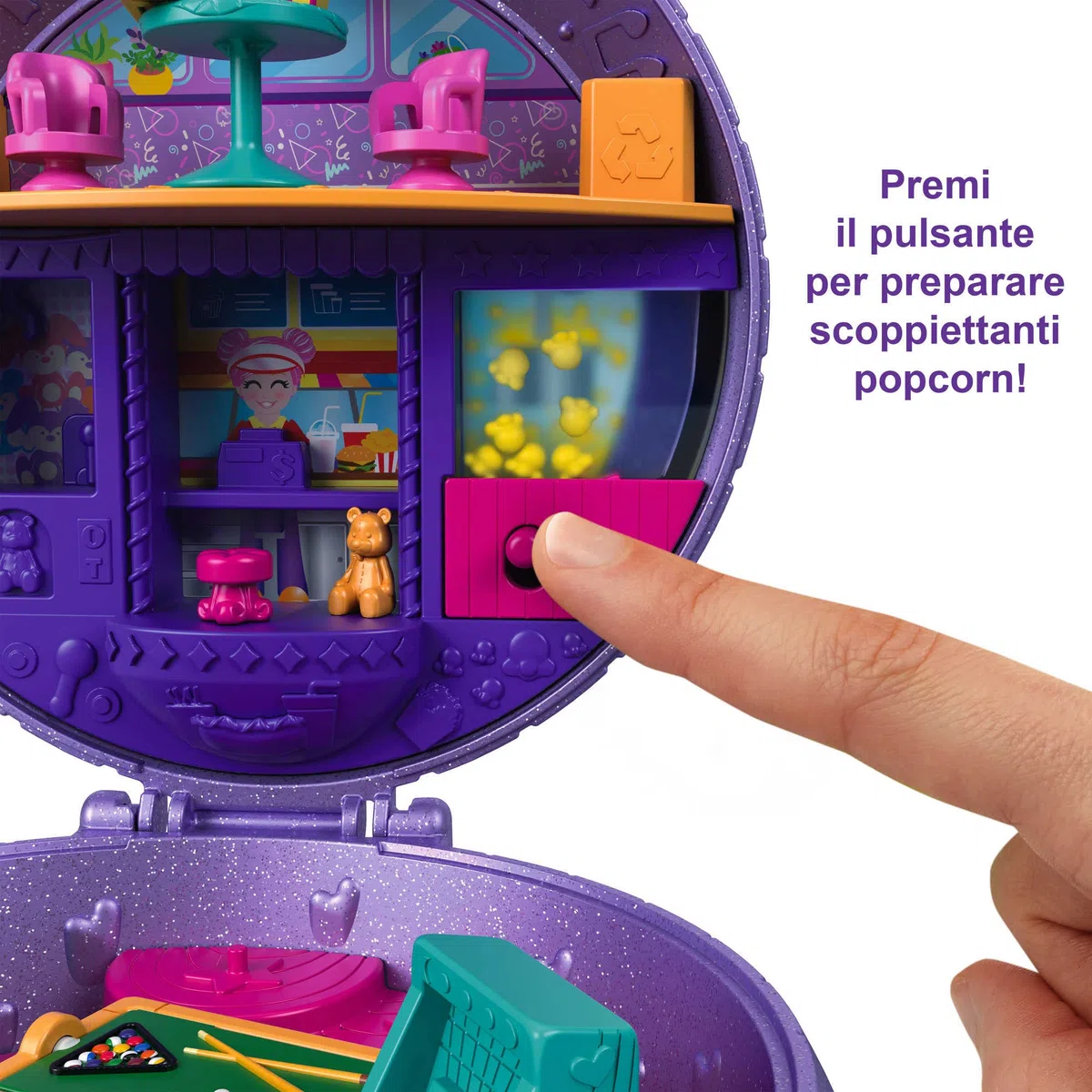 Polly Pocket Double Play - Cofanetto Pattinaggio - Set 2 in 1 Pattinaggio in Discoteca - 2 Bambole - 15 Accessori - Regalo per Bambini 4+ Anni, HCG24