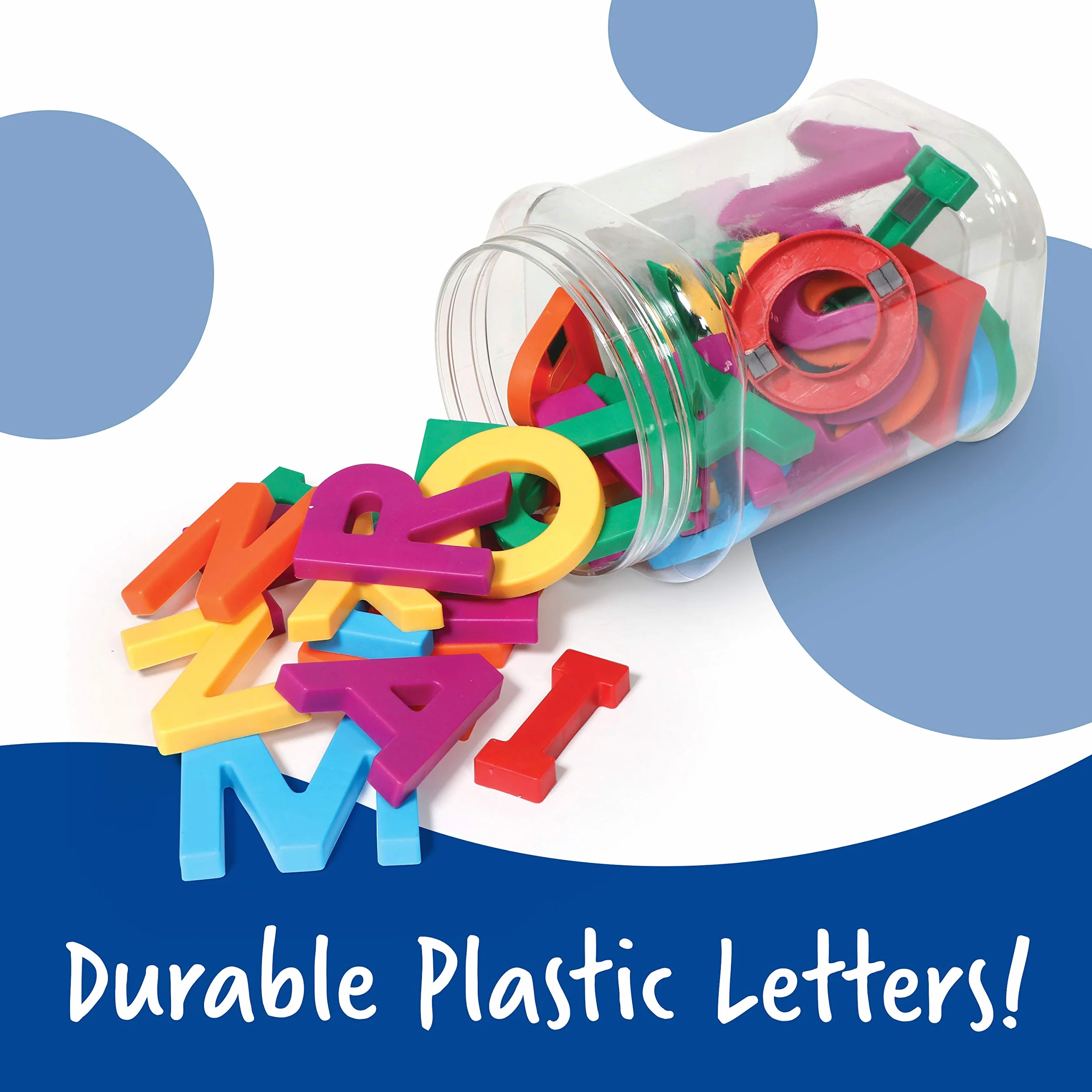 Learning Resources Lettere Maiuscole Magnetiche Jumbo, dai 3 Anni, Set da 40, Alfabetizzazione e Ortografia, Lettere Colorate con Base Magnetica