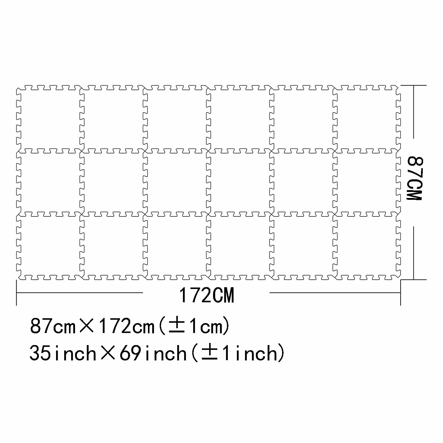 18 pezzi Tappetino puzzle per bambini con tappetino in schiuma per gioco interattivo per bambini e piccoli giocatori G301018-110