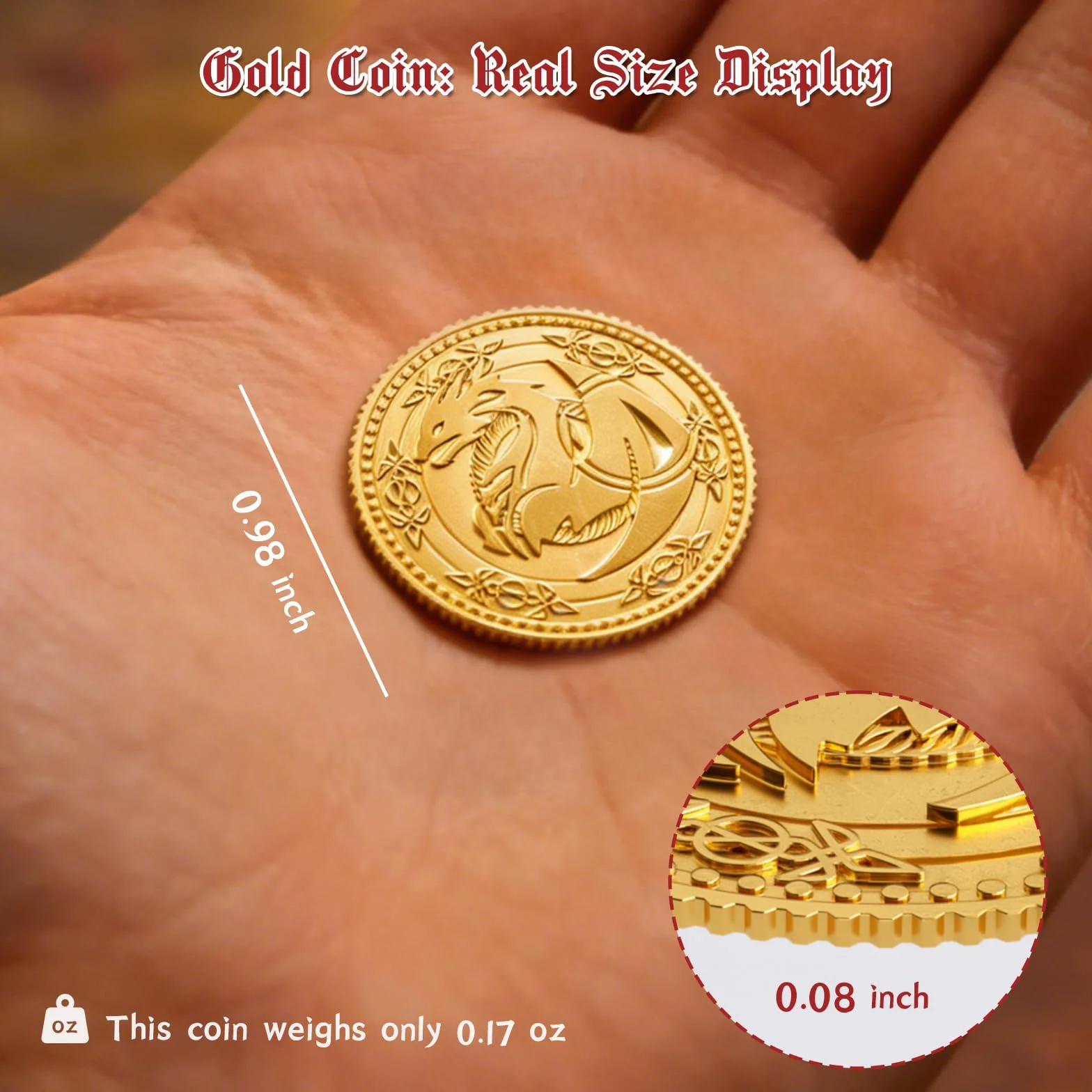 Byhoo Monete d'oro per collezionisti, monete in metallo Dragon Yue DND con sacchetto in pelle, grande set di tesori per dungeon e draghi, accessori per giochi di ruolo in rilievo a doppia faccia con