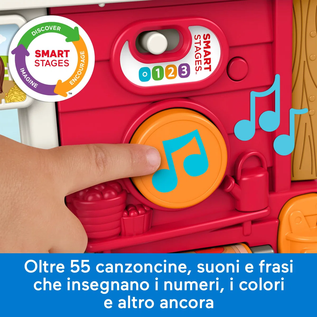 Fisher-Price Little People – La Fattoria degli Animali. Playset interattivo per bambini dai 1 ai 5 anni. Edizione in italiano, spagnolo, castigliano, portoghese e inglese, JGX09