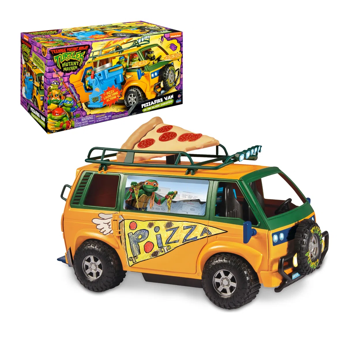 Giochi Preziosi, Tartarughe Ninja 2023 Caos Mutante, Furgone Lancia Pizze Delle Tartarughe Ninja, Compatibile Con Tutti I Personaggi Base, Per Bambini e Bambine a Partire DaI 4 Anni