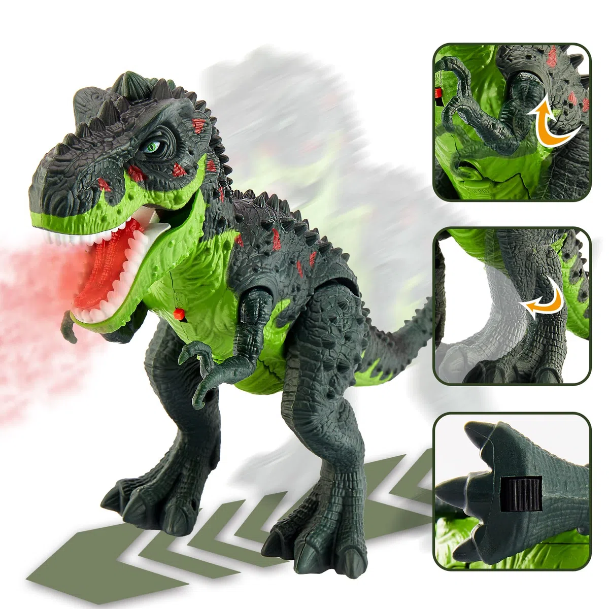 HYAKIDS T Rex Dinosauri per Bambini con Acqua Spray, Dinosauro Giocattolo 3 4 5 6 Anni, Tyrannosaurus Rex, Cammina, Luci e Suoni, Dinosauro Gigante Regalo per Ragazzi Ragazze