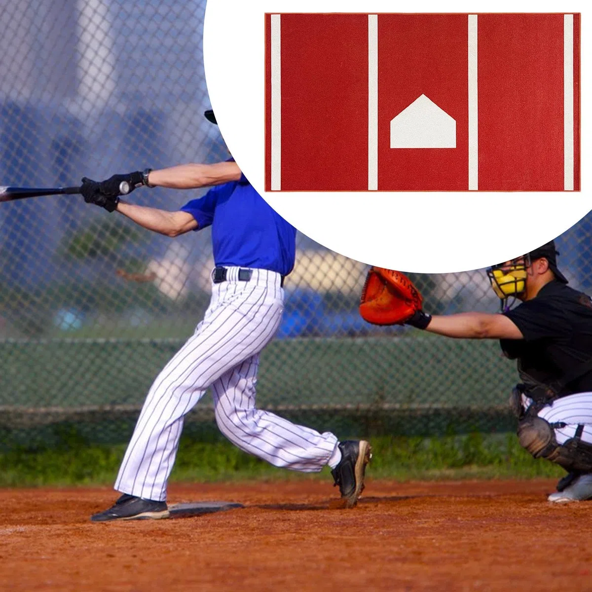 predolo Tappetino da Battuta, Tappetino da Baseball, da Battuta, Strumento ausiliario per Interni, Gabbia da Battuta Antiscivolo, Allenamento per Lancio