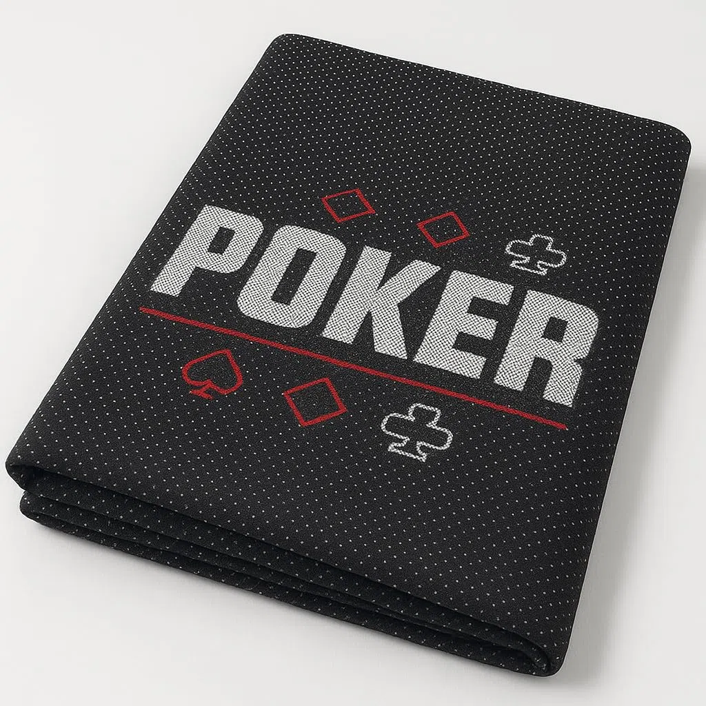Panno da Poker Texas Hold'em, quadrato 125x125 cm, colore Nero, per 2-4 Giocatori