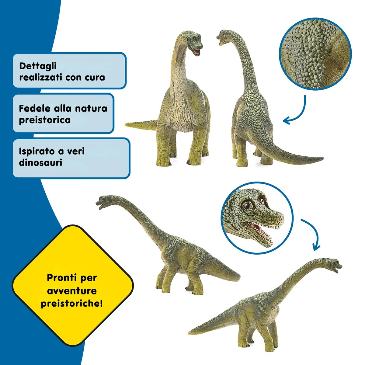 SCHLEICH DINOSAURS | Brachiosauro 14581 | dinosauro realistico | giocattolo dinosaura da collezione | idea regalo per bambine e bambini | giocattolo dinosauro da 3 anni | 30 x 12 x 19 cm