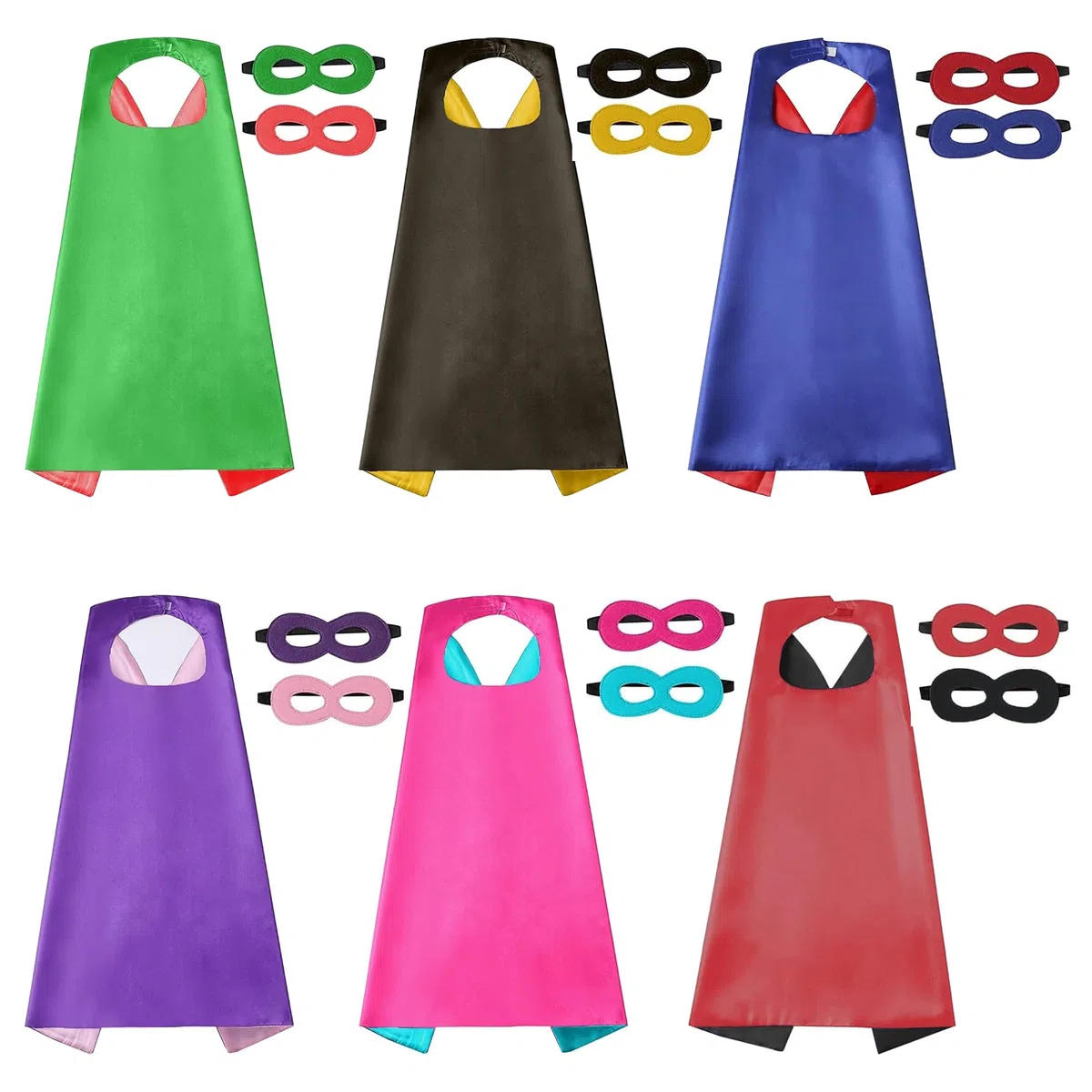 Set di maschere da supereroe per bambini, costume da eroe 6 double face, per cosplay, feste per ragazzi e ragazze