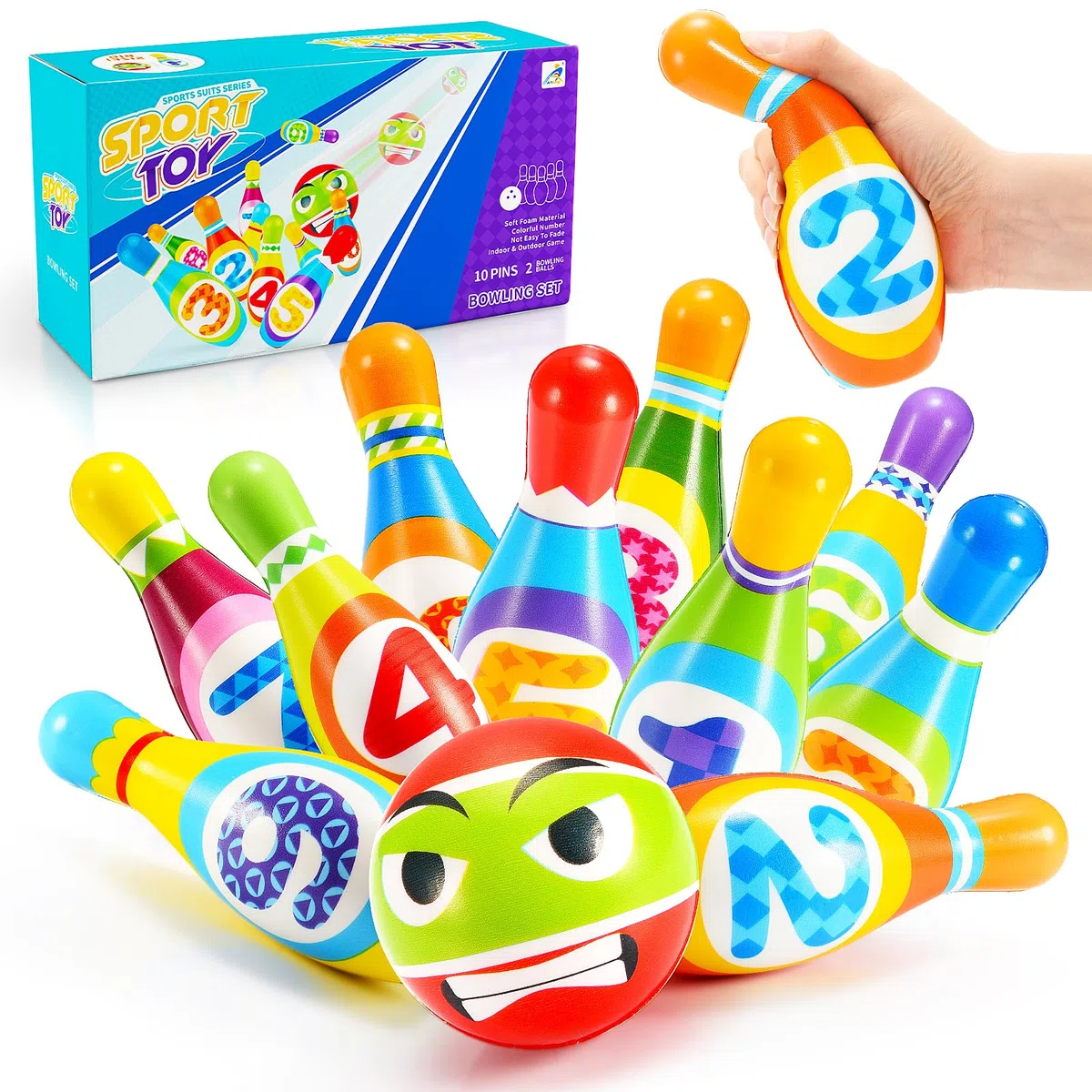 Bowling per Bambini, Regalo Bambino 1 2 3 Anni Giochi Bambini 2 3 4 5 Anni Giochi da Esterno per Bambini 1-6 Giochi Bambino 3 4 5 6 Anni Maschio Giocattoli 1 2 3 Regali per di Natale 1 2 3