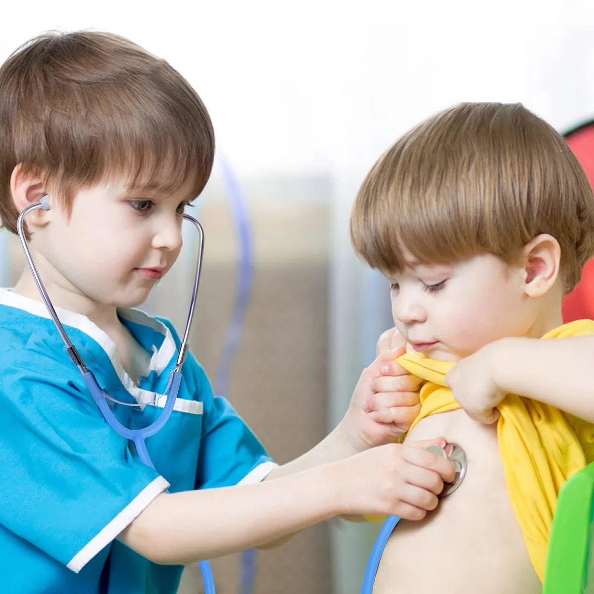EFO SHM Valigetta Dottore Bambini Legno, Attrezzo Medico Giocattolo Borsa Dottore Gioco Stetoscopio vero Attrezzi da Dottoressa 3 4 5 Anni