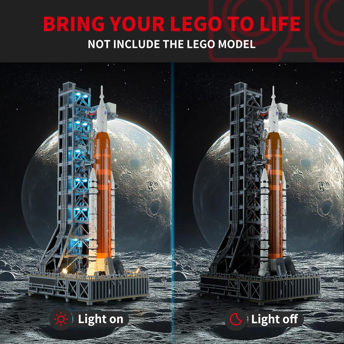 BRIKSMAX Kit luci 2.0 per sistema NASA Artemis Space Launch - Innovativo kit di illuminazione a LED compatibile con Lego Icons Rocket 10341 - Non incluso