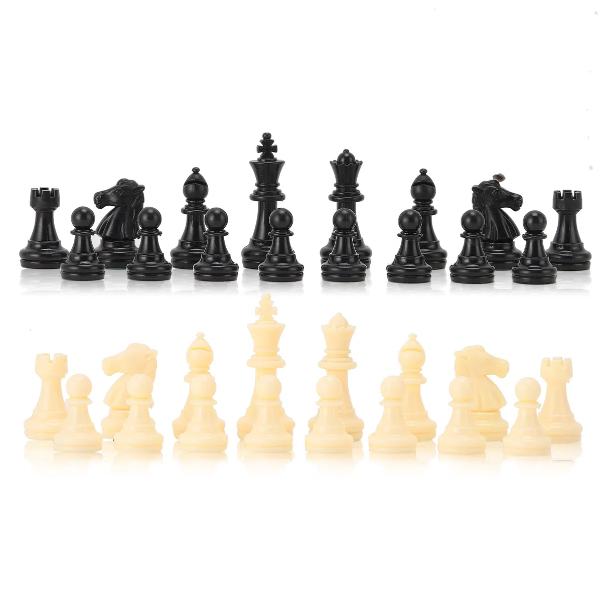Peso Scacchi Torneo Gioco Set Solo pezzi degli scacchi, Scacchiera Gioco Set Scacchi internazionali Pezzi completi Scacchi Set Bianco e Nero (Medio 64 millimetri, nero bianco)