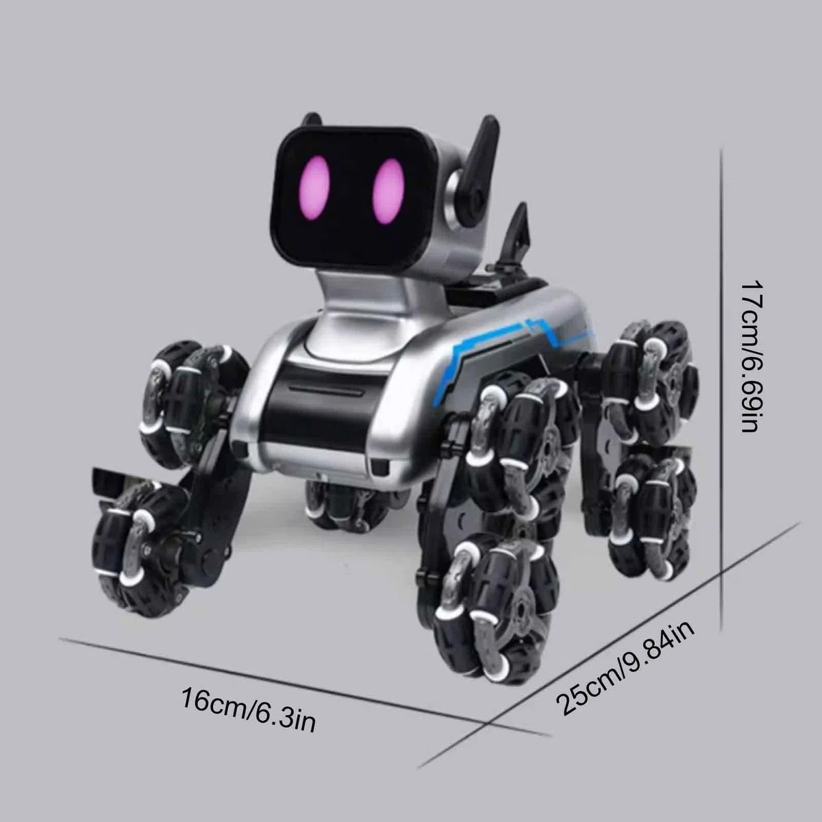 Cane Telecomandato | Cane Robotico per | Cucciolo Telecomandato Otto Ruote per Soggiorno Giardino Casa Camera