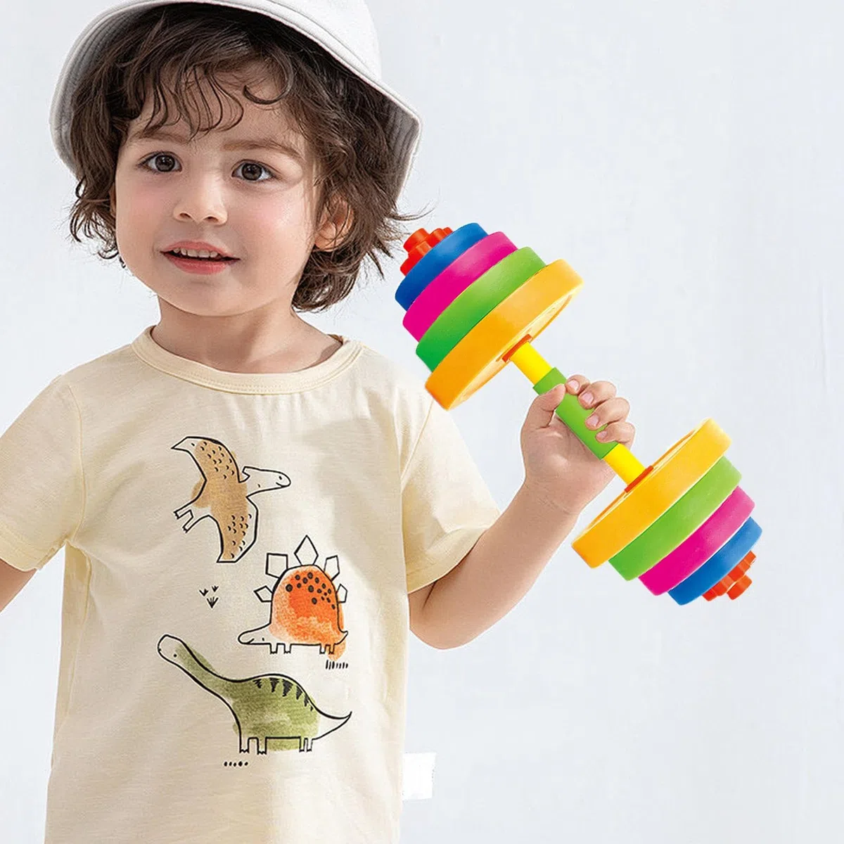 Set Bilanciere Giocattolo Per Bambini - Attrezzatura Da Gioco Con Peso Regolabile | Fai Finta Di Attrezzatura Per Il Fitness | Giocattolo Per L'allenamento Della, Kit Per Esercizi Sicuri, Altern
