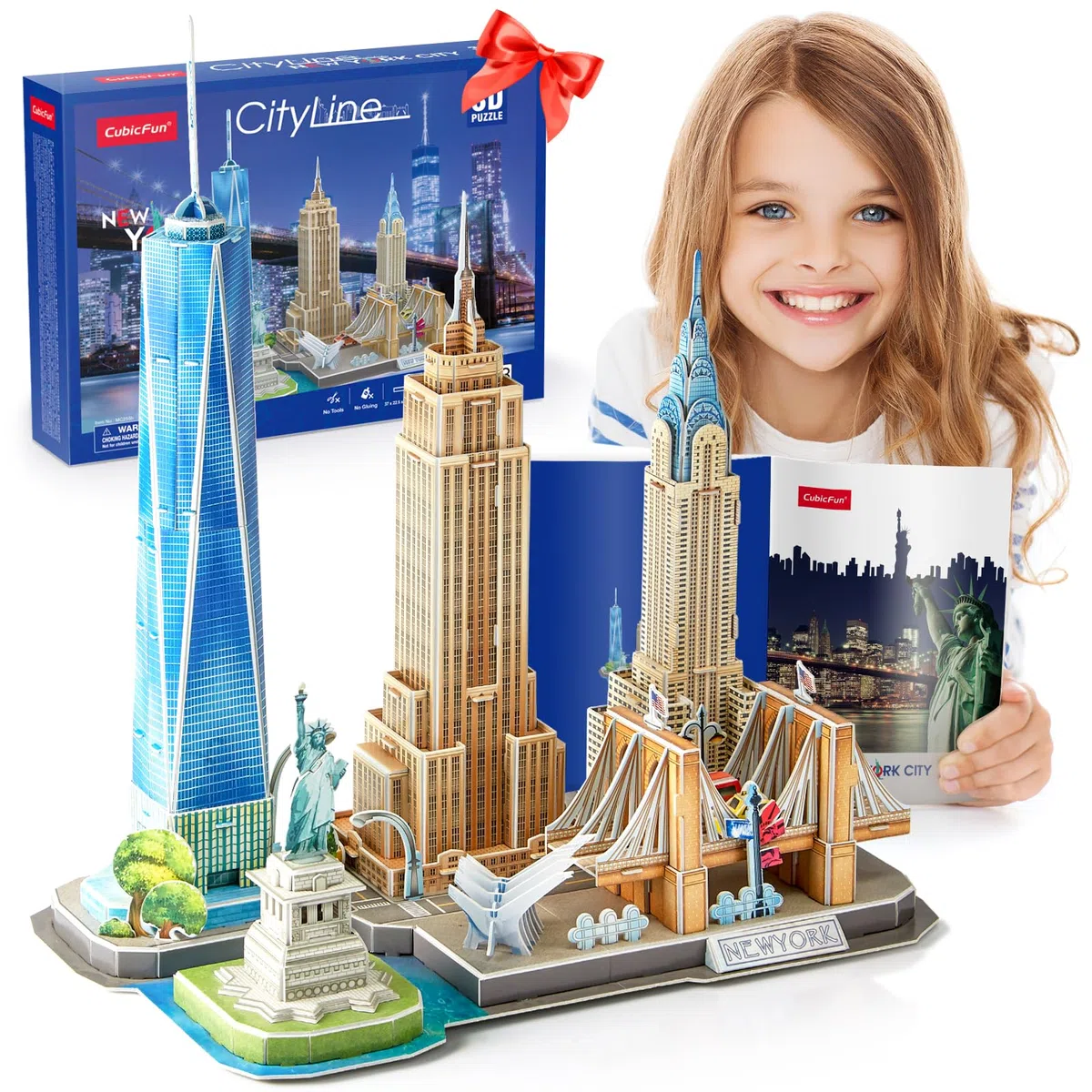 CubicFun Puzzle 3D New York CityLine Architettura Kit di Modellismo Souvenir per Bambini e Adulti