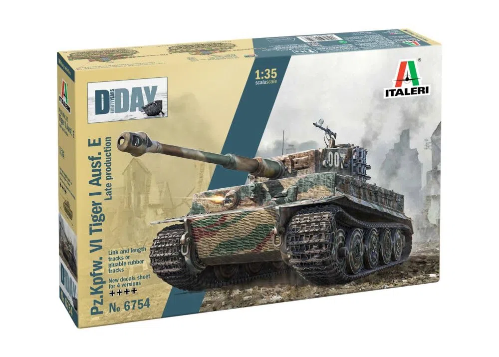 Italeri 6754 Pz.Kpfw. VI Tiger I Ausf. E late production, scala 1:35, Plastic Model Kit/Modello in plastica da montare, Carro armato WWII