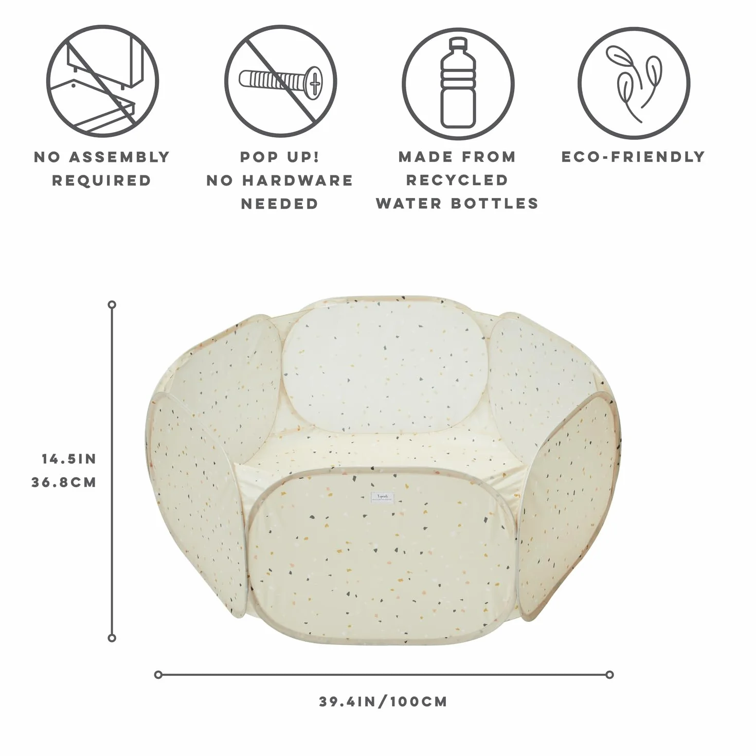 3 Sprouts - Piscina di Palline per Bambini - Piscina di Palline per Bambini di 3 Anni - Gioco da Interno (Palline Non Incluse) (Terrazzo Beige)