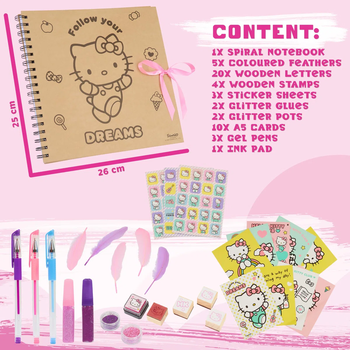 Hello Kitty Sanrio Scrapbooking Kit Bambina Set Arte con Scrapbooking Accessori Kawaii Giornale Adesivi Francobolli Penne Gel Anime Regalo Ragazza