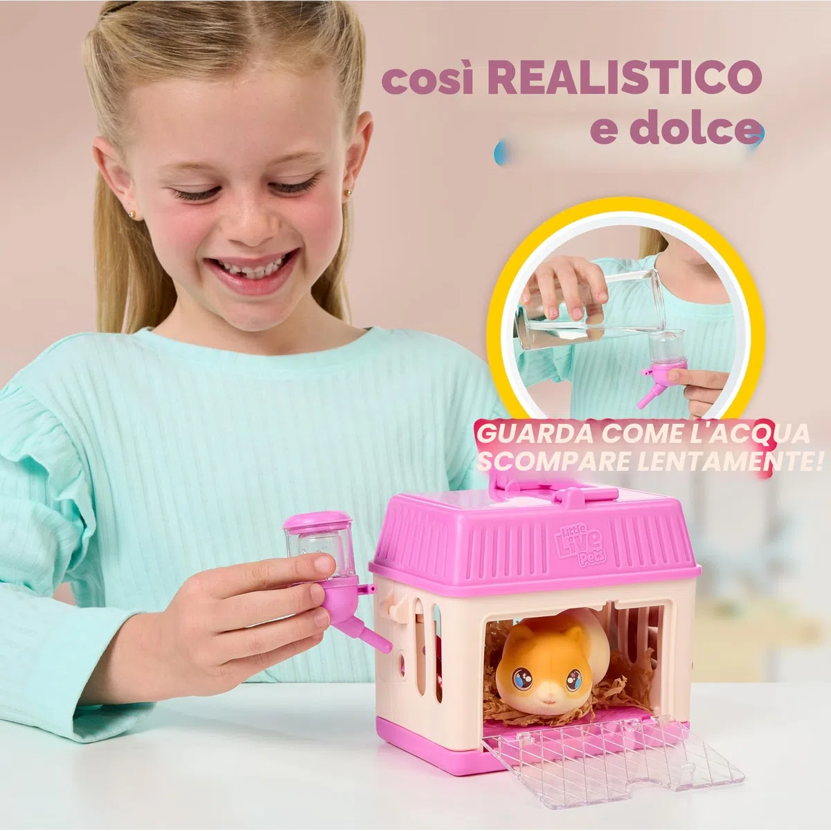 Little Live Pets Mama Surprise Mini criceto giocattolo, prenditi cura del tuo criceto nella loro conigliera per rivelare 2, 3 o 4 mini bambini