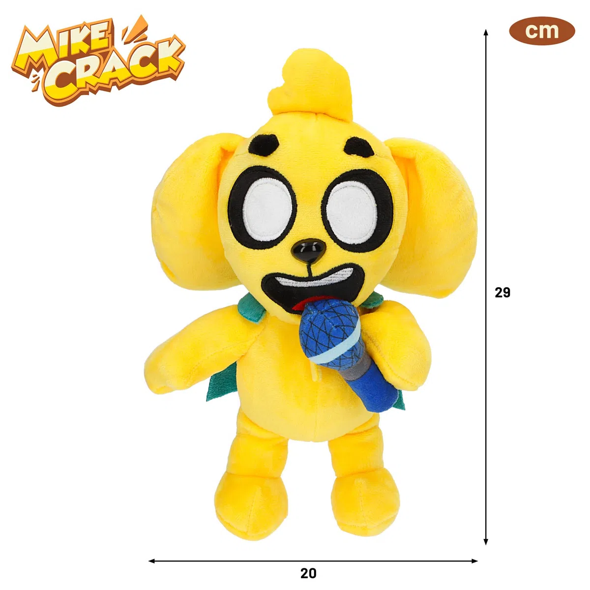 ColorBaby Mikecrack, peluche interattivo, cane Mike, con musica, registrazione e riproduzione vocale, giocattolo personaggio Youtube, 29 cm, canta cioccolato con mandorle, ripeti quello che dici