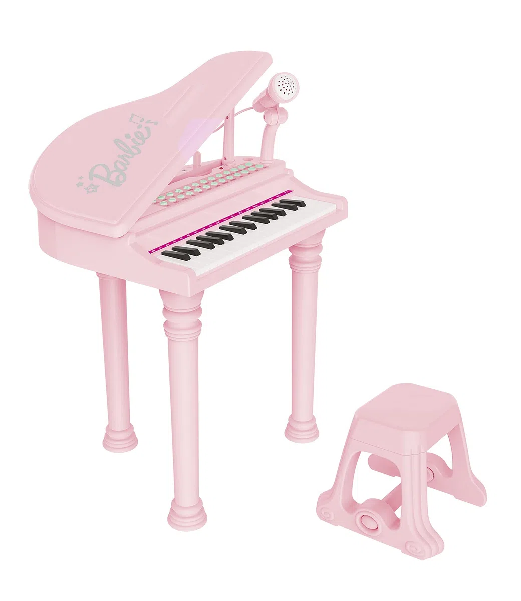 ODS 45005 Barbie, pianoforte a coda con sgabello e tanti accessori, Rosa