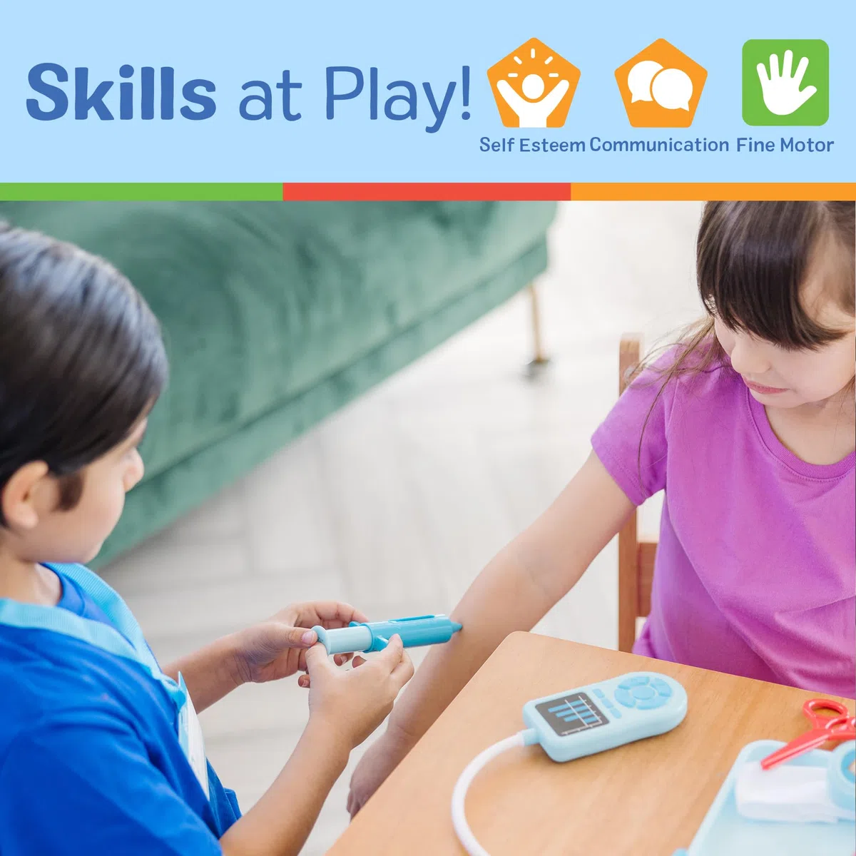 Melissa & Doug Set Piccoli Dottori - Gioco per Fare il Dottore o il Paziente, Gioco Educativo, Giochi di Imitazione Montessori per Bambino e Bambina, 3+ Anni