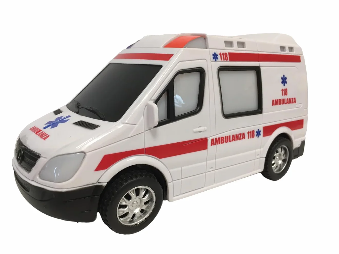 Ambulanza Giocattolo con Luci e Suoni e Movimento Mistero Bump & Go Ambulanze Pronto Soccorso con Luci Suoni Ambulanza Grande per Bambini con Movimento Sirene e Fari Led Giocattolo