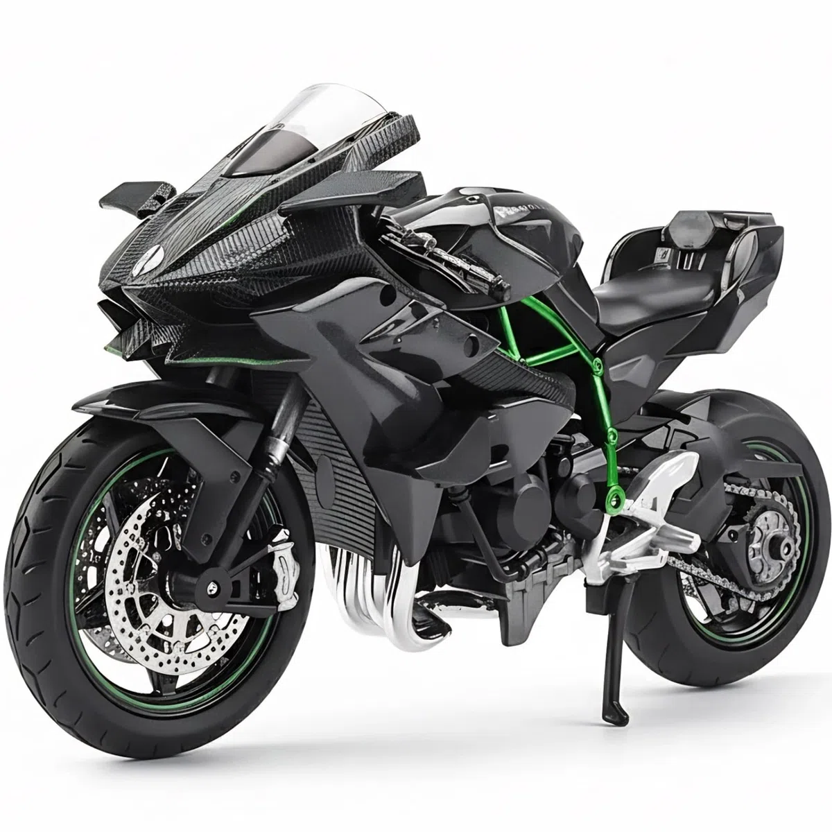 Compatibile per 1:12 Kawasaki Ninja H2R Modello di moto Giocattolo Mini moto in metallo pressofuso per ragazzi e adulti Modello di motor nero Regalo da collezione