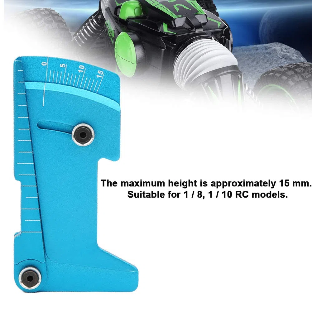 Strumento per Auto RC Strumento per Calibro per Auto RC Regolabile per Altezza Auto RC Cerchione per Camber Angolo per Righello Strumento per Smistamento per Giocattoli Telecomandati Auto Fuo(blu)