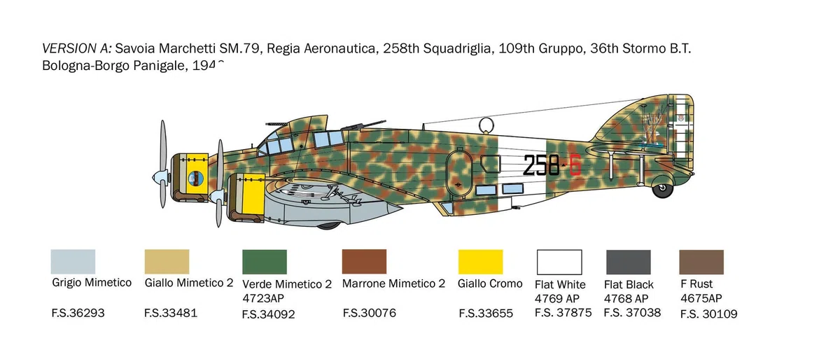 Italeri 1412 S.79 Sparviero Bomber version, scala 1:72, Plastic Model Kit/Modello in plastica da montare