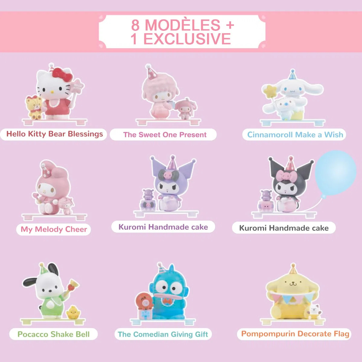 Hello Kitty, 1 statuetta da 6,5 cm e accessori in una scatola trasparente, serie Ode to Toy, modello casuale, per bambini dai 3 anni, HKT36