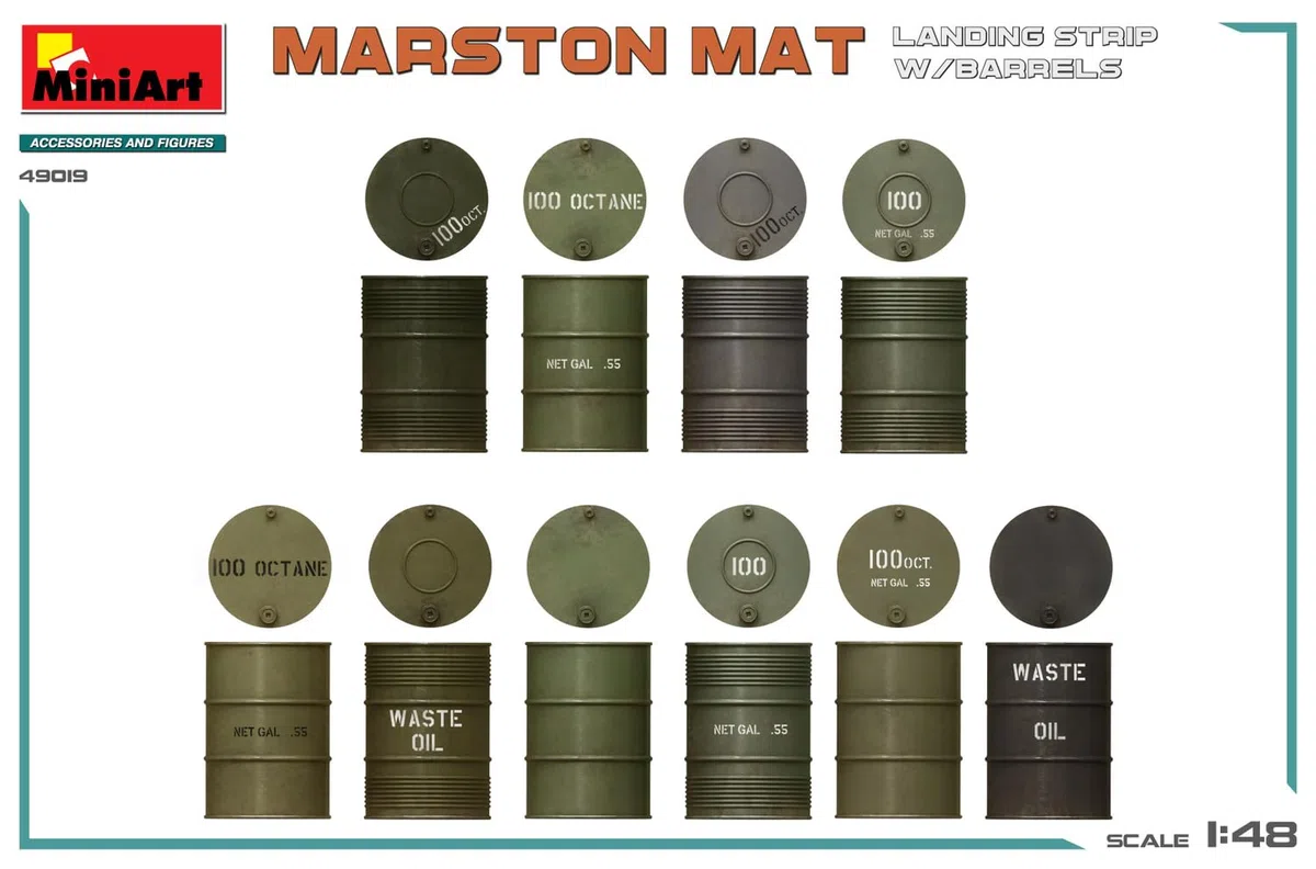 Mini Art 49019 1:48 Marston Mat attern con botti d'olio – riproduzione fedele del modellismo, kit di costruzione in plastica, fai da te, hobby, incollaggio, modellismo, assemblaggio, non verniciato