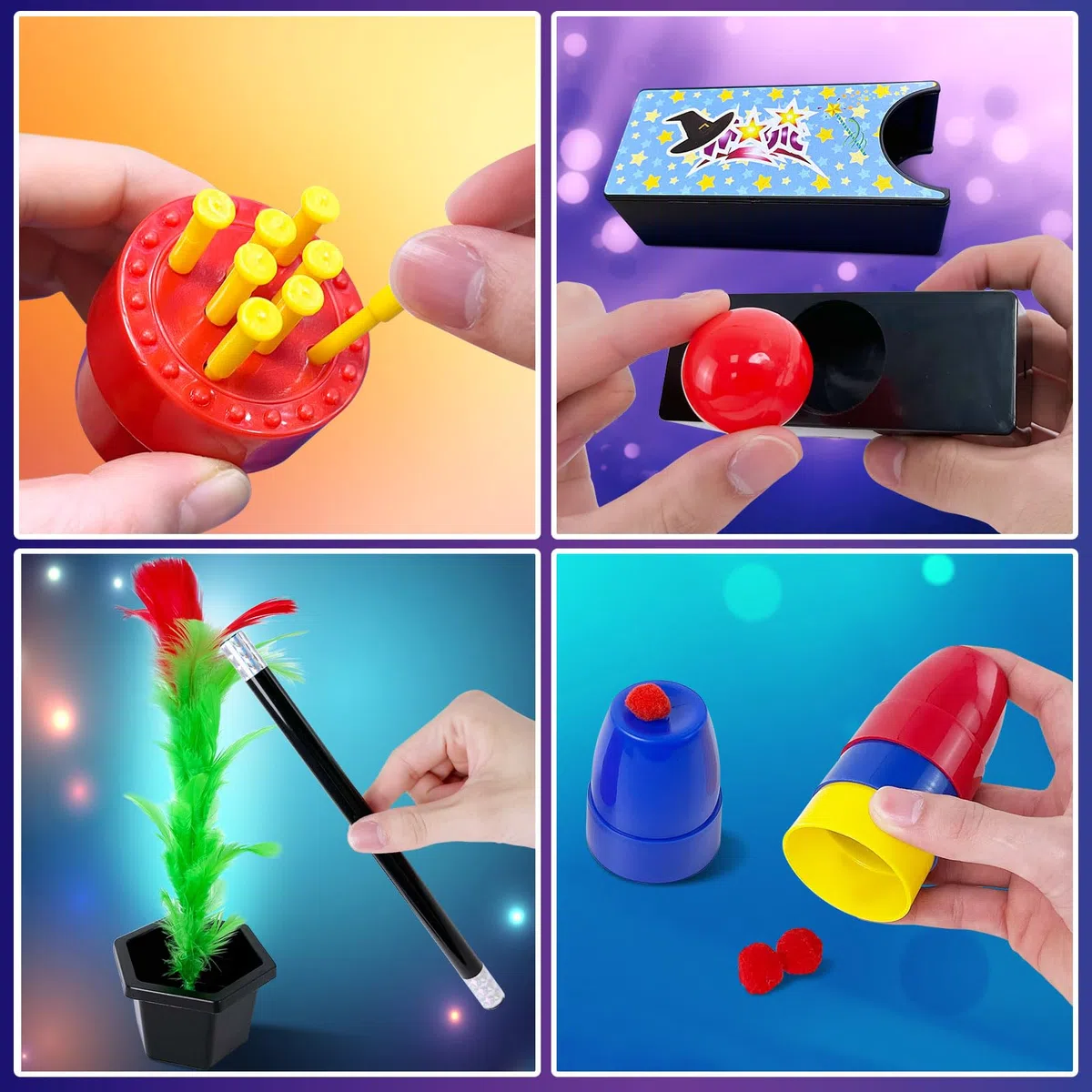 Heyzeibo Giochi di Magia - Oltre 60 Trucchi Magici per Bambini, Kit Magico con Bacchetta Magica e Istruzioni, Ragazzi, Ragazze, Bambini Piccoli, Principianti
