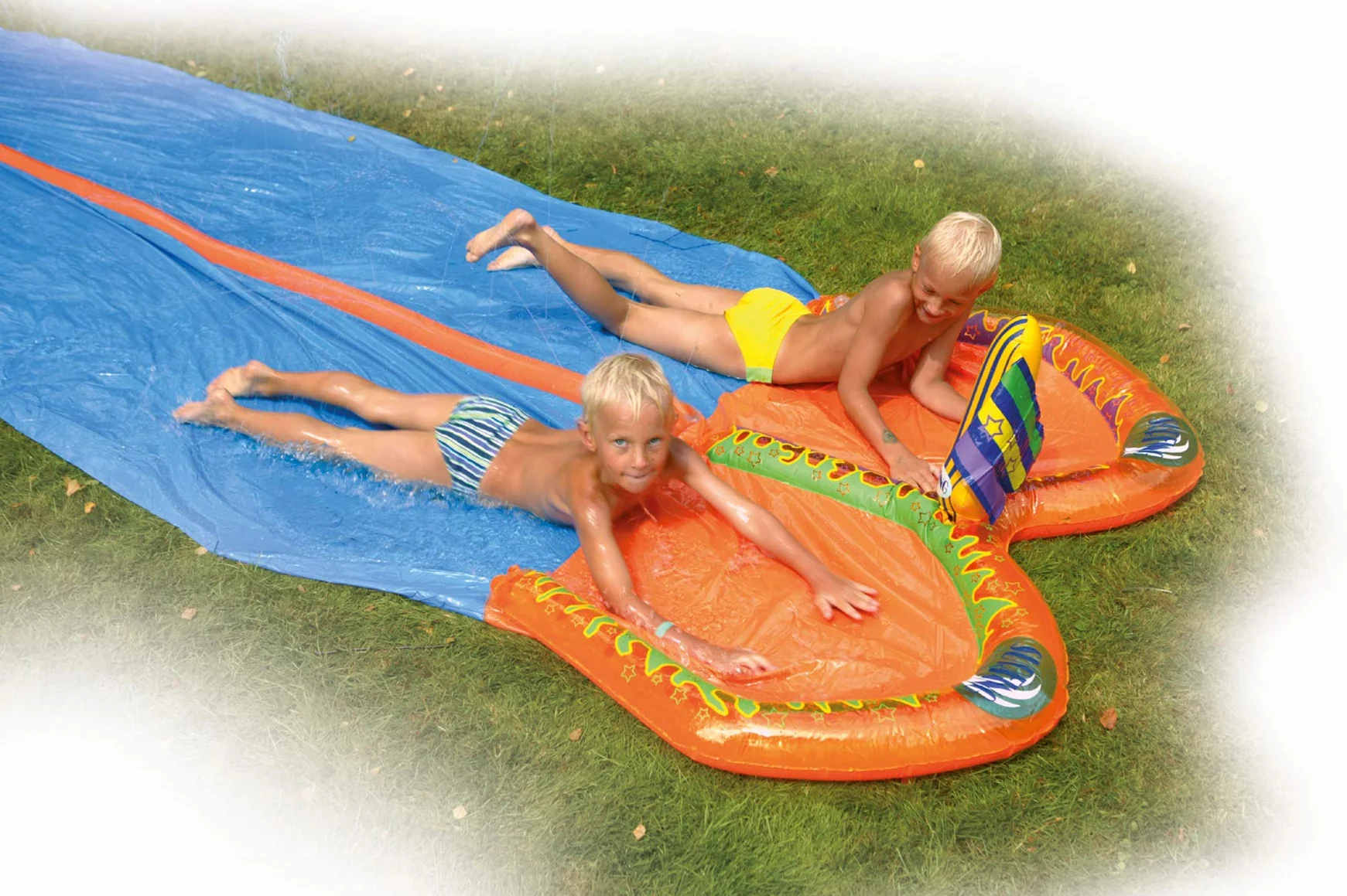 Happy People 77825 - Doppio Scivolo Acquatico, 650 x 180 cm