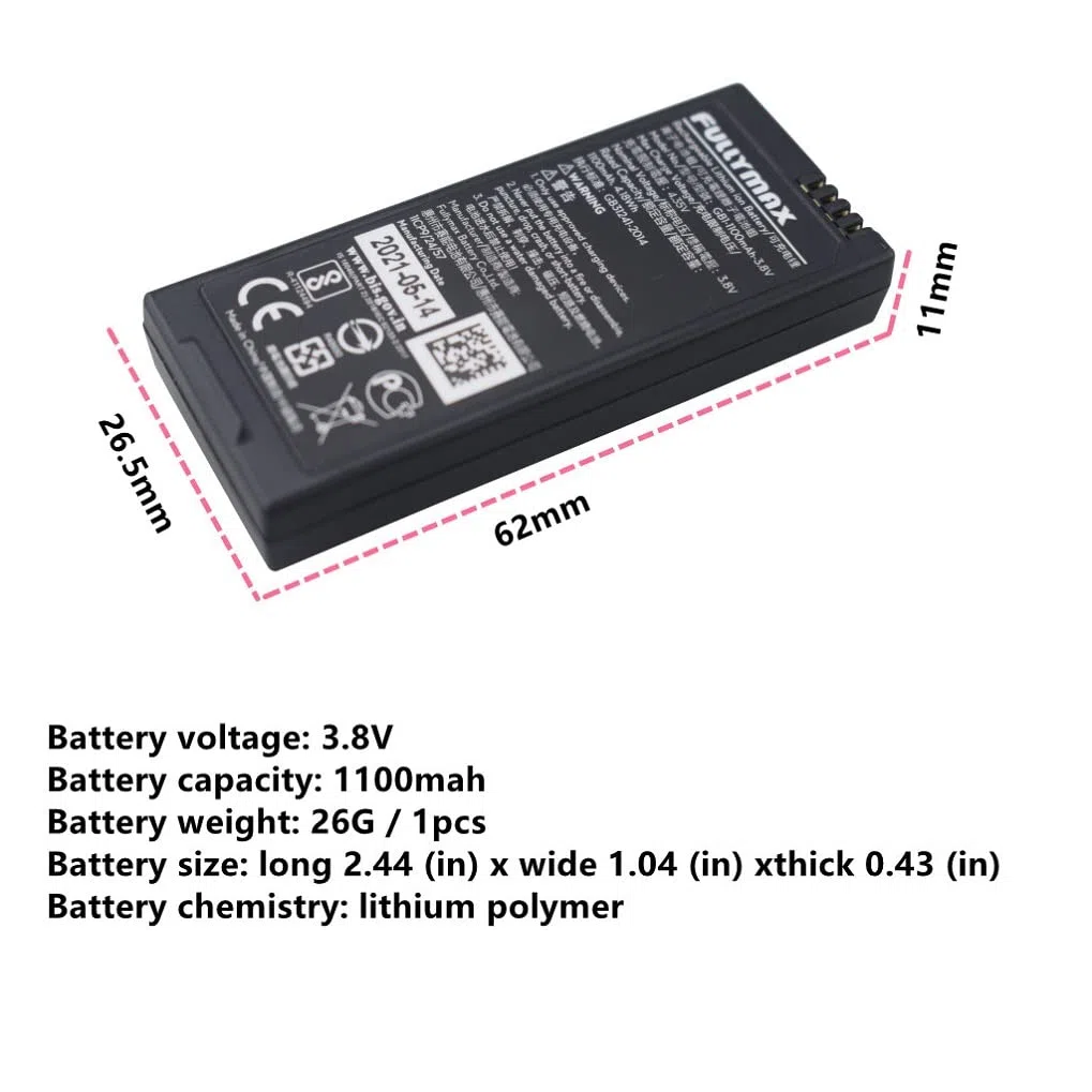 Batteria al litio da 3,8 V 1100 mAh per DJI Tello RC Quadcopter Ricambi Drone Batteria