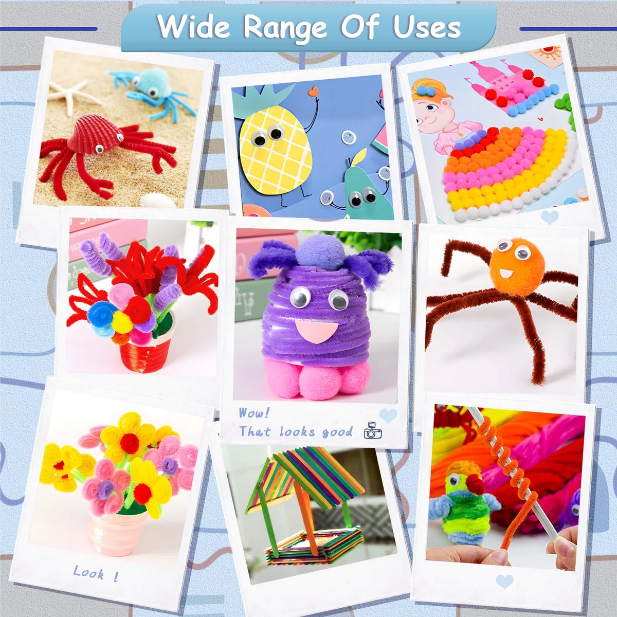 Purpledi 3300+ Pezzi Lavoretti Creativi, DIY Art Craft Set, Paillettes, Kids Mestiere Fai da Te Decorazioni Giocattoli, Giochi Creativi Bambini 3+Anni (A)
