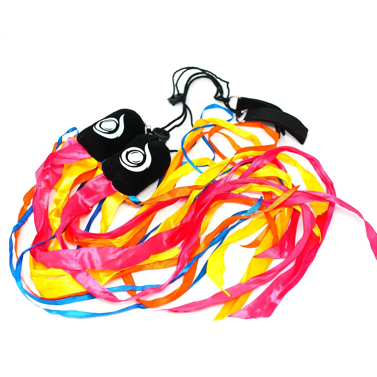 Cascade Ribbon Poi - Set colorato per principianti (rosa/giallo/arancione/blu)
