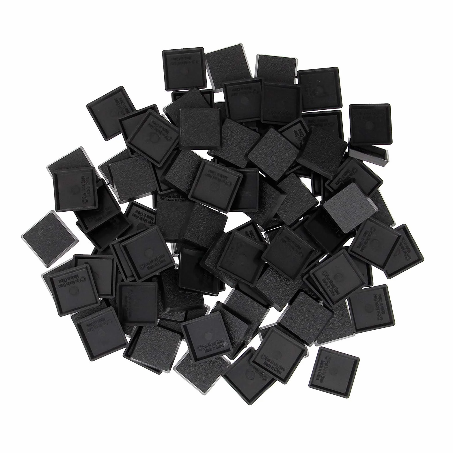 Evemodel 100 pz. Basi quadrate 25 * 25mm Modello Base Plastica Giochi di Guerra in Miniatura
